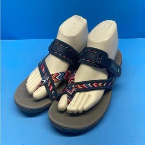 Skechers Reggae Trailway Sandals Women's Sz 9 Colorful Outdoor Strappy Slide